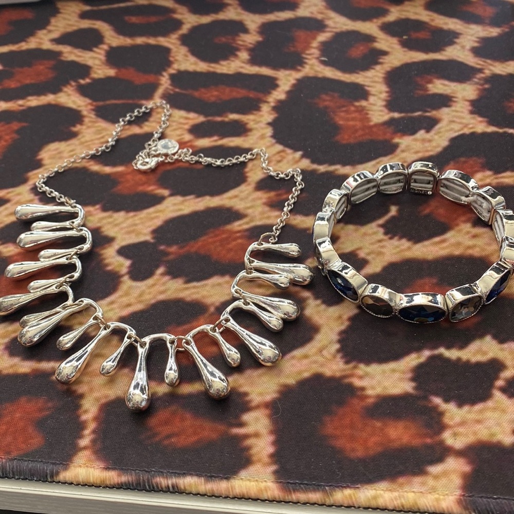 Cute Silver Necklace and Bracelet Set